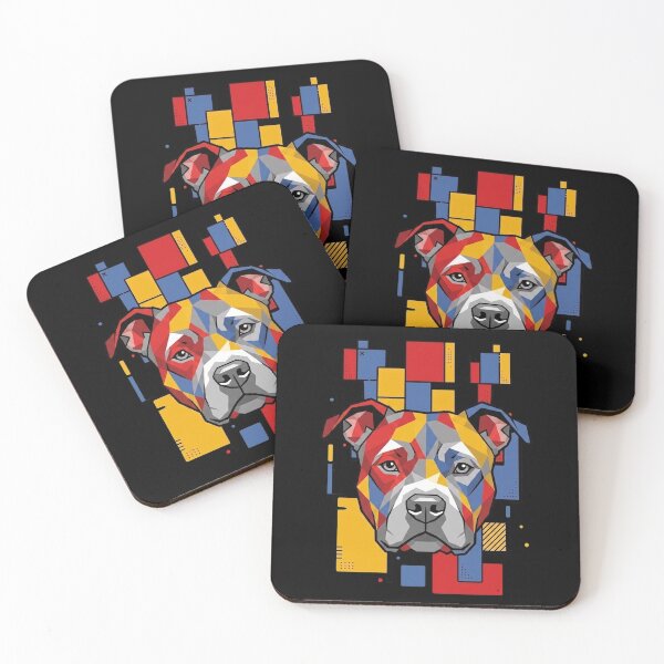 Item preview, Funny Pitbull Colorful Blocks Geometric Art Mom Dad Kids designed and sold by FurryHavenPH.