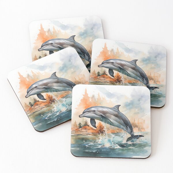 Item preview, Jumping Bottlenose Dolphin – Coastal Ocean Wildlife Art designed and sold by GutyzDesignsES.