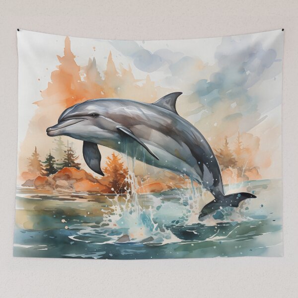 Item preview, Jumping Bottlenose Dolphin – Coastal Ocean Wildlife Art designed and sold by GutyzDesignsES.