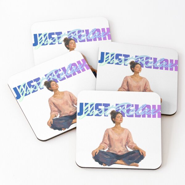 Item preview, Just Relax Meditation Girl Mindfulness Yoga Art designed and sold by busesplace.