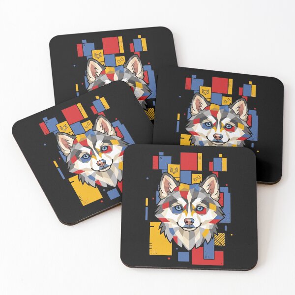 Item preview, Funny Pomsky Colorful Blocks Geometric Art Mom Dad Kids designed and sold by FurryHavenPH.