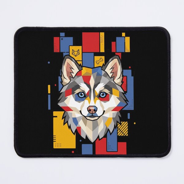 Item preview, Funny Pomsky Colorful Blocks Geometric Art Mom Dad Kids designed and sold by FurryHavenPH.
