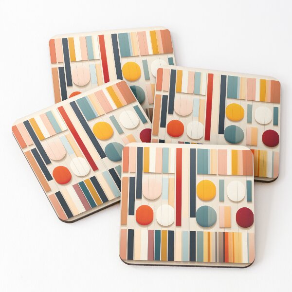 Item preview, Mid Century Modern Geometric Stripes and Circles designed and sold by GutyzDesignsES.