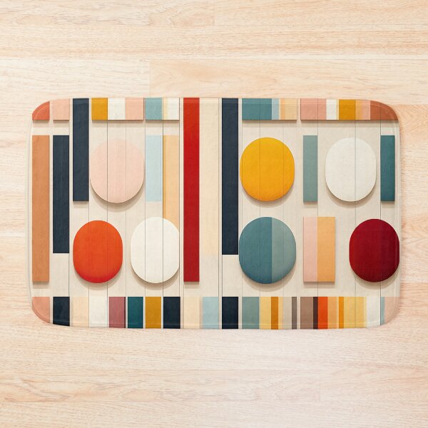 Item preview, Mid Century Modern Geometric Stripes and Circles designed and sold by GutyzDesignsES.