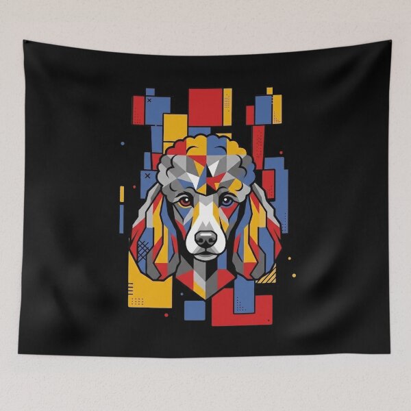 Item preview, Funny Poodle Colorful Blocks Geometric Art Mom Dad Kids designed and sold by FurryHavenPH.