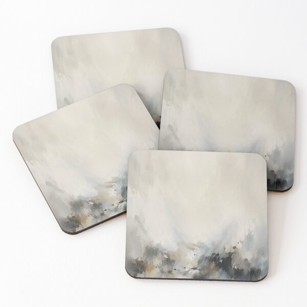 Item preview, Neutral Abstract Landscape – Beige Gray Blue Minimalist Art designed and sold by GutyzDesignsES.