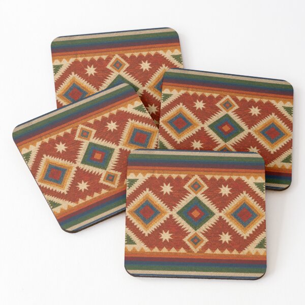 Item preview, Alpaca Desert Thunder - Terracotta Red Aztec Motif designed and sold by BrainCurves.