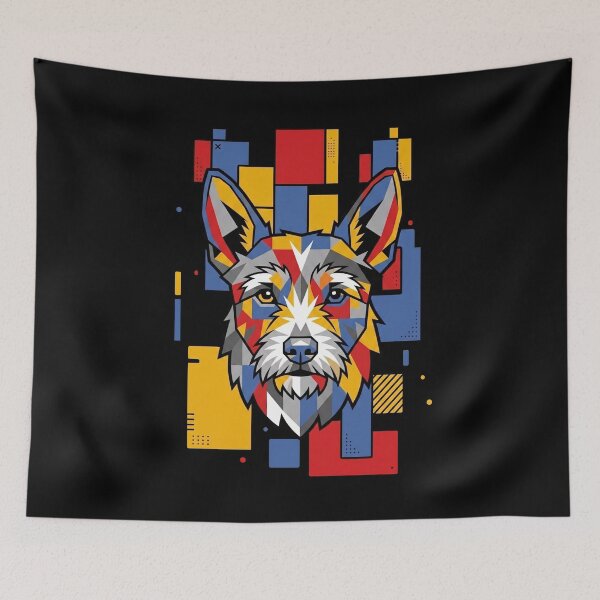 Item preview, Funny Portuguese Podengo Pequeno Colorful Blocks Geometric Art Mom Dad Kids designed and sold by FurryHavenPH.