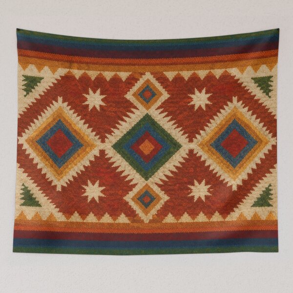 Item preview, Alpaca Desert Thunder - Terracotta Red Aztec Motif designed and sold by BrainCurves.