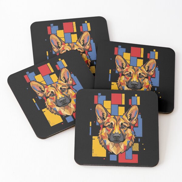 Item preview, Funny Red Brindle With Mask Corgi Colorful Blocks Geometric Art Mom Dad Kids designed and sold by FurryHavenPH.