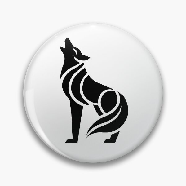 Item preview, Howling Wolf - Tribal Black & White Silhouette Line Art designed and sold by SivaroStudio.