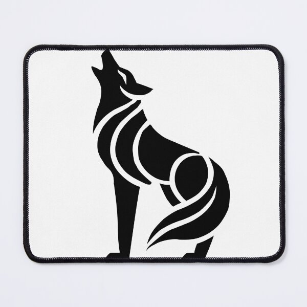 Item preview, Howling Wolf - Tribal Black & White Silhouette Line Art designed and sold by SivaroStudio.