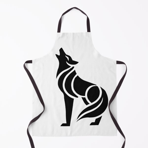 Item preview, Howling Wolf - Tribal Black & White Silhouette Line Art designed and sold by SivaroStudio.