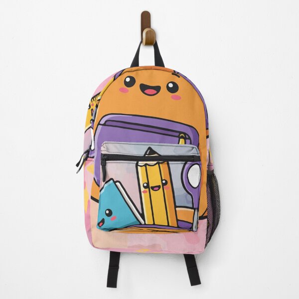 Item preview, Cute Kawaii School Backpack and Supplies Illustration. designed and sold by DodoCraft3.