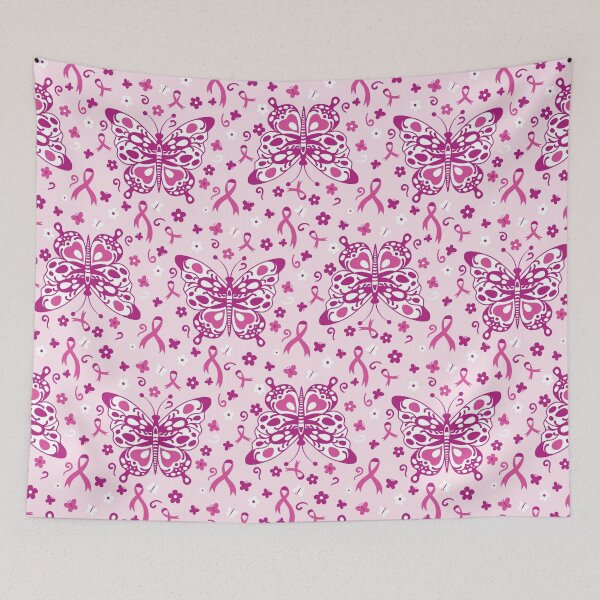 Item preview, Breast Cancer Awareness Pink Ribbon and Butterfly Pattern designed and sold by mrhighsky.