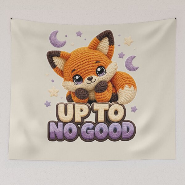 Item preview, Cute Crochet Baby Fox Up To No Good Nocturnal Animal Design designed and sold by Panom Suavichien.