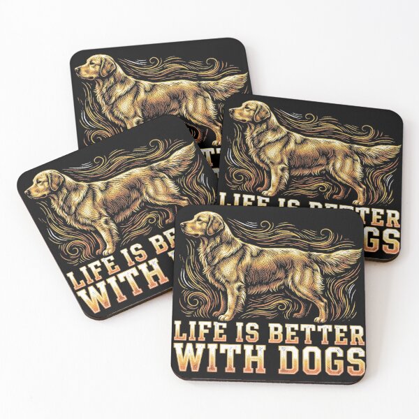 Item preview, Life Is Better With Dogs Vintage Golden Retriever Lover designed and sold by TeNovaStudio.