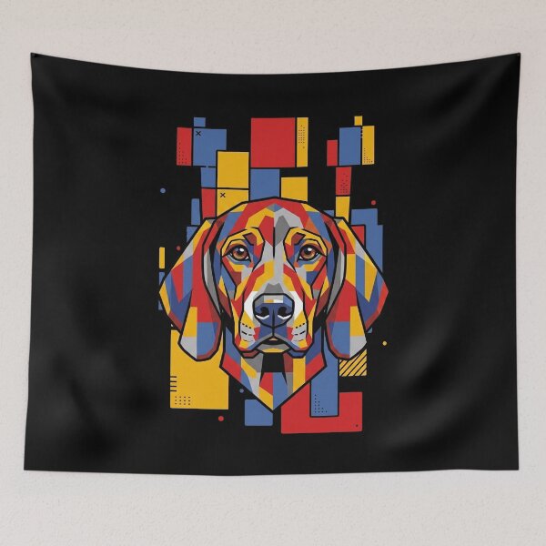 Item preview, Funny Redbone Coonhound Colorful Blocks Geometric Art Mom Dad Kids designed and sold by FurryHavenPH.