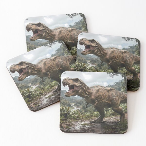 Item preview, E Epic Prehistoric Dinosaur World Jurassic Landscape Art designed and sold by ART ATTACK ZONE.