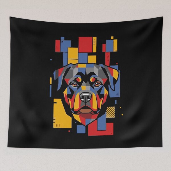 Item preview, Funny Rottweiler Colorful Blocks Geometric Art Mom Dad Kids designed and sold by FurryHavenPH.