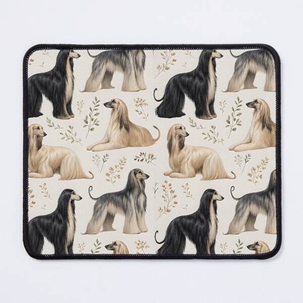Item preview, Elegant Afghan Hound Seamless Pattern with Botanical Elements designed and sold by blankTeeShirt.