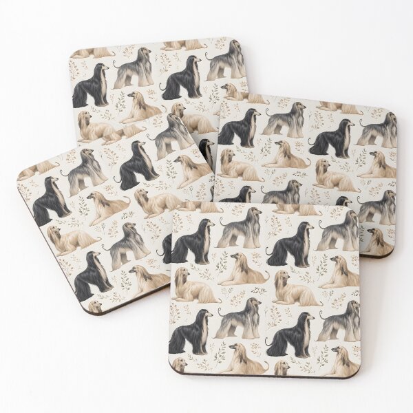 Item preview, Elegant Afghan Hound Seamless Pattern with Botanical Elements designed and sold by blankTeeShirt.