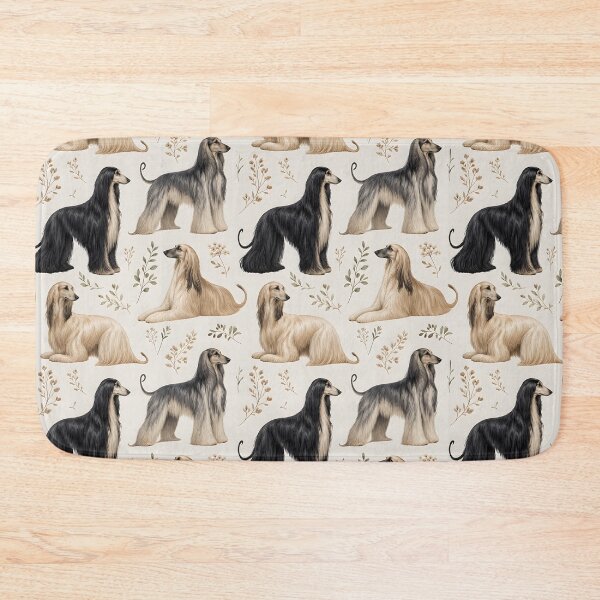 Item preview, Elegant Afghan Hound Seamless Pattern with Botanical Elements designed and sold by blankTeeShirt.
