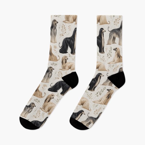 Item preview, Elegant Afghan Hound Seamless Pattern with Botanical Elements designed and sold by blankTeeShirt.