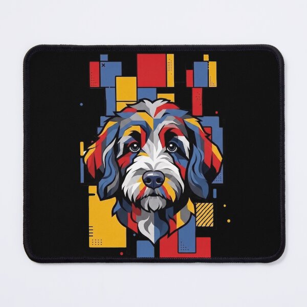Artikelvorschau, Lustige Saint Berdoodle Bunte Blöcke Geometrische Kunst Mama Papa Kinder entworfen und verkauft von FurryHavenPH.