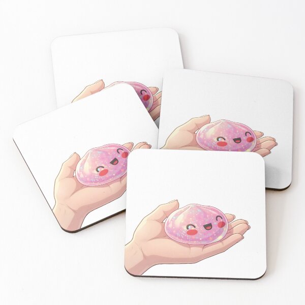 Item preview, Pink Glitter Squishy Dumpling in Open Hand – Kawaii Digital Art designed and sold by EmeraldeaArt.