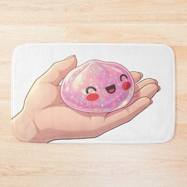 Item preview, Pink Glitter Squishy Dumpling in Open Hand – Kawaii Digital Art designed and sold by EmeraldeaArt.