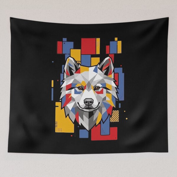 Item preview, Funny Samoyed Colorful Blocks Geometric Art Mom Dad Kids designed and sold by FurryHavenPH.