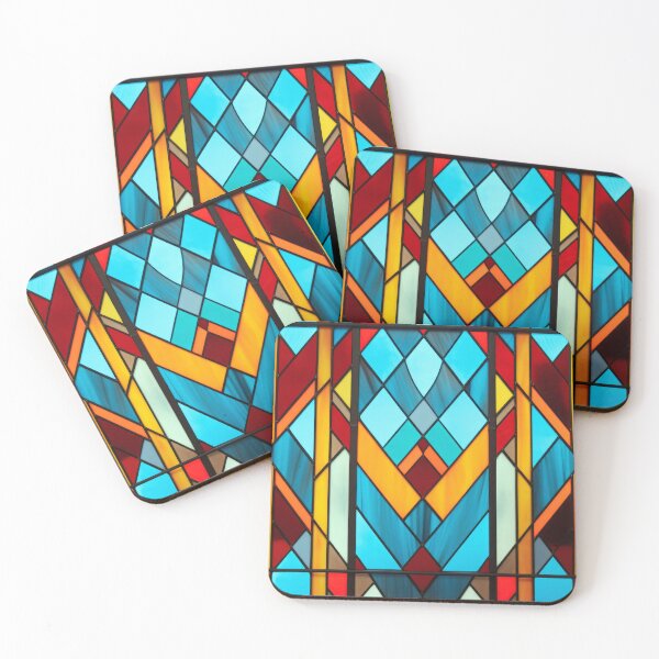 Item preview, Art Deco Geometric Stained Glass Pattern designed and sold by pinkal.