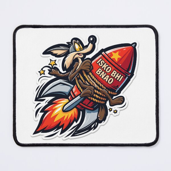 Item preview, Funny Rocket Squirrel Space Adventure Sticker | Desi Humor Cartoon Space Explorer Design designed and sold by MAStrends.
