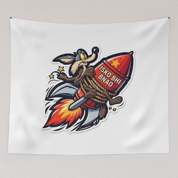 Item preview, Funny Rocket Squirrel Space Adventure Sticker | Desi Humor Cartoon Space Explorer Design designed and sold by MAStrends.