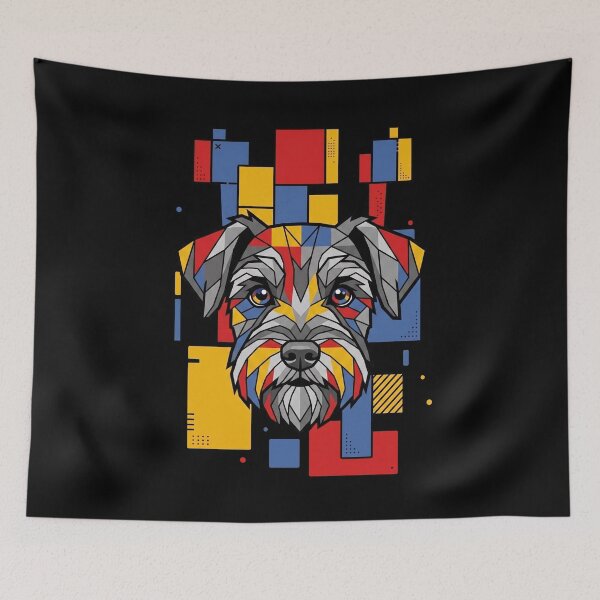 Item preview, Funny Schnoodle Colorful Blocks Geometric Art Mom Dad Kids designed and sold by FurryHavenPH.