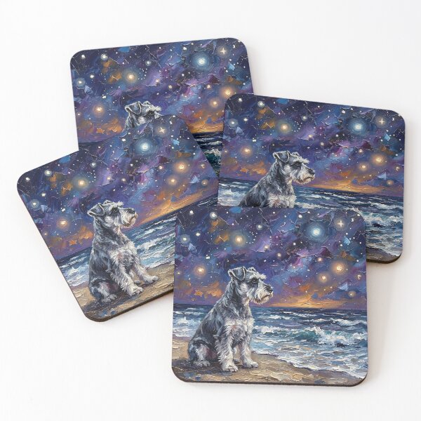 Item preview, Beach Night - Schnauzer designed and sold by AjaTrier.