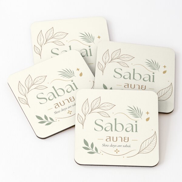 Item preview, Sabai | Slow days are sabai Typography Design | Soft Thailand™ designed and sold by CosmicQuietStudio.
