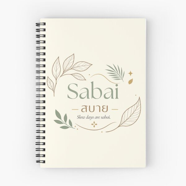 Item preview, Sabai | Slow days are sabai Typography Design | Soft Thailand™ designed and sold by CosmicQuietStudio.