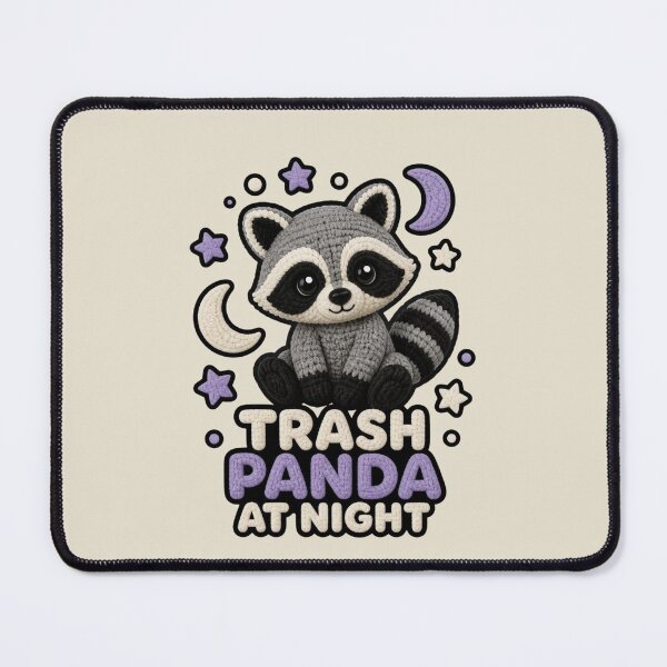 Item preview, Cute Crochet Raccoon Trash Panda At Night Funny Animal Design designed and sold by Panom Suavichien.