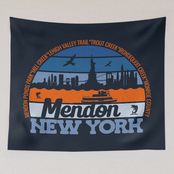 Item preview, Mendon New York Sunset Retro Vintage Local Pride Logo designed and sold by CRHPOD20.