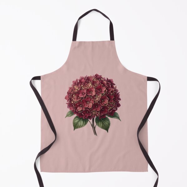 Item preview, Burgundy Hydrangea Gold Dust Glitter Dark Botanical Art designed and sold by BreezifyDesignStudio.