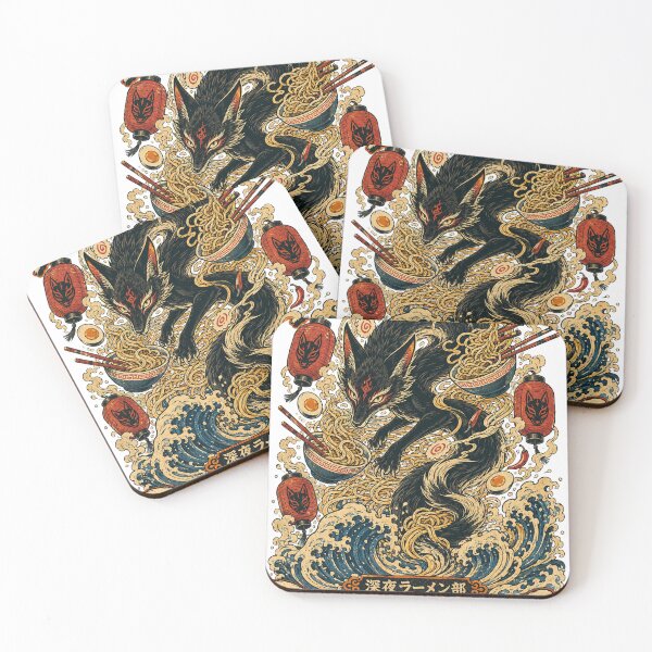 Item preview, Midnight Ramen Club Kitsune Fox designed and sold by WonderLayer.