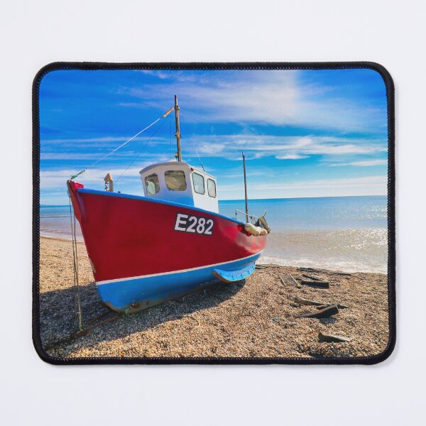 Item preview, Colourful Fishing Boat on Beer Beach Devon designed and sold by leonwoods.