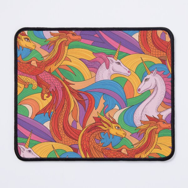 Item preview, Colorful Mythical Creatures Duffle Bag - Dragon Unicorn Pattern designed and sold by Art JSMY.