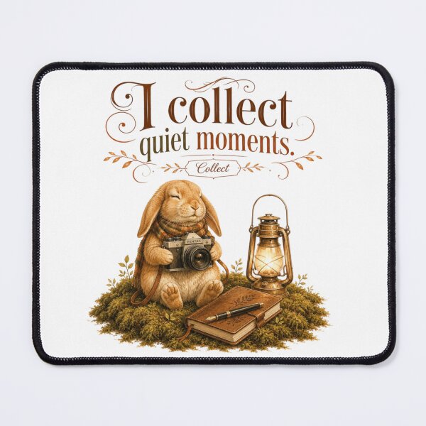 Item preview, I Collect Quiet Moments Vintage Bunny Camera Slow Living designed and sold by AQUILAKREO.
