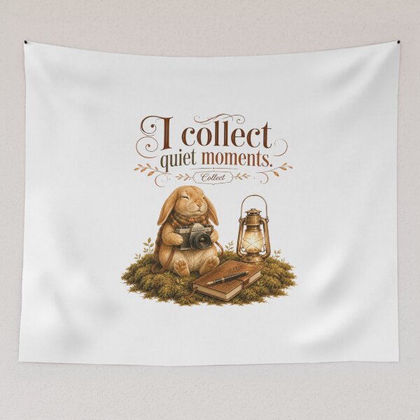 Item preview, I Collect Quiet Moments Vintage Bunny Camera Slow Living designed and sold by AQUILAKREO.