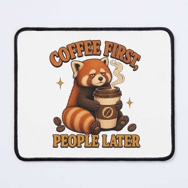 Item preview, Coffee Mood - Grumpy Red Panda designed and sold by Wonder-Ink-Lab.