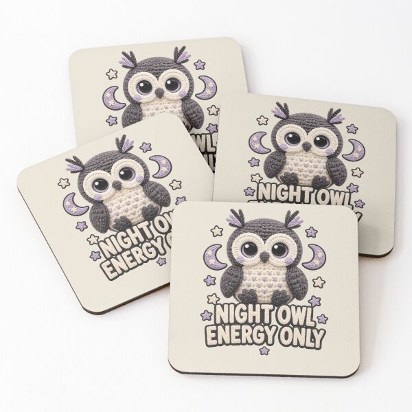 Item preview, Cute Crochet Owl Night Owl Energy Only Funny Animal Design designed and sold by Panom Suavichien.