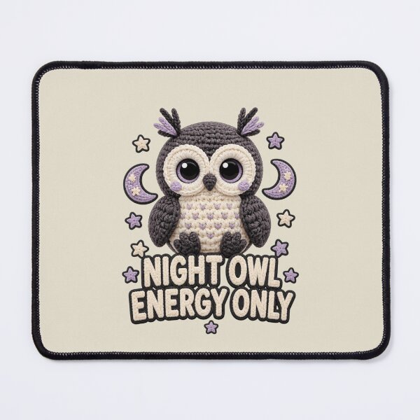 Item preview, Cute Crochet Owl Night Owl Energy Only Funny Animal Design designed and sold by Panom Suavichien.